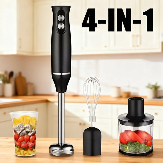 4 in 1 Electric Stick Hand Blender 500W Handheld Mixer Stainless Steel Blade Vegetable Meat Immersion Egg Whisk Juicer Set