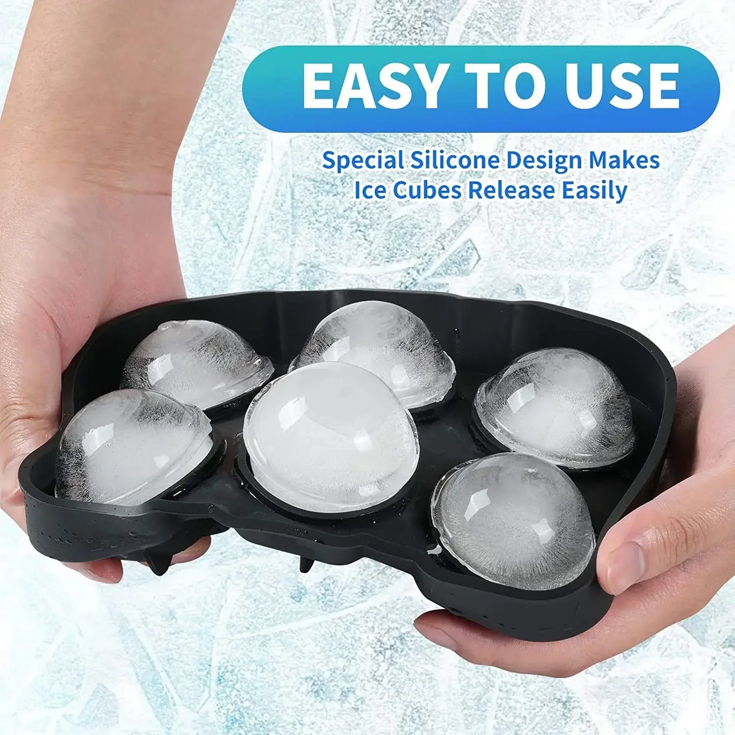 3PCS/Lot Silicone Whiskey Ice Ball Mold Large Ball Maker Mold, Round Sphere, Square Ice Cube Tray，Hole+Grid Square+37 Honeycomb